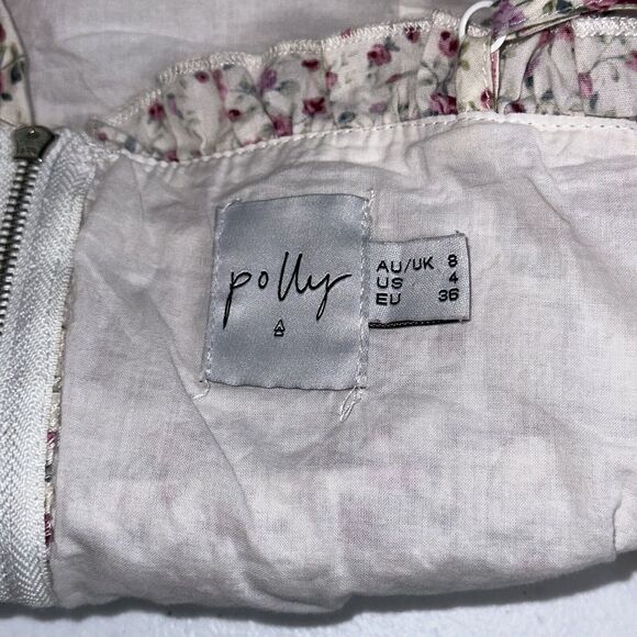 Princess Polly Women’s Floral Tube Crop Top Pink Size 4 - Picture 3 of 4
